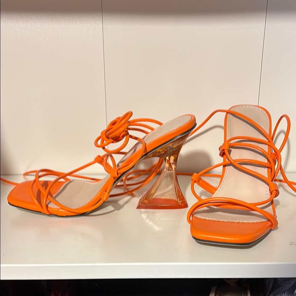 Orange Strappy Heels